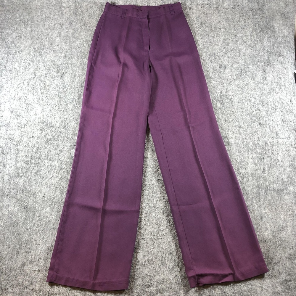 Vintage Cal Togs Dress Pants Womens 11 Purple Crepe Wide Leg 70s